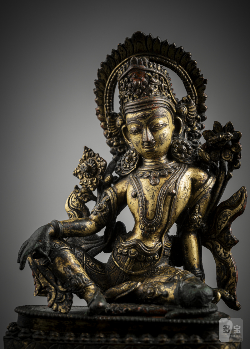 A GILT-COPPER FIGURE OF INDRA - 图3